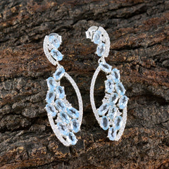 Blue-Topaz-American-Amanda-multiple-Stud-Blue-925-Silver-Earring