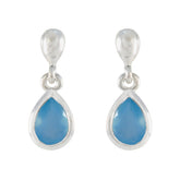 Chalcedony-Moroccan-Zoey-Solitaire-Stud-Blue-925-Sterling-Silver-Earring