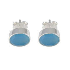 Chalcedony-Spanish-Aria-Solitaire-Stud-Blue-92.5-Silver-Earring