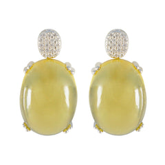 Citrine-American-Lourdes-multiple-Stud-Yellow-Silver-Earring