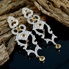 Citrine-Indian-Natcha-multiple-Stud-Yellow-92.5-Silver-Earring