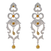 Citrine-Indian-Natcha-multiple-Stud-Yellow-92.5-Silver-Earring