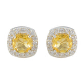 Citrine-German-Sara-multiple-Stud-Yellow-Silver-Earring