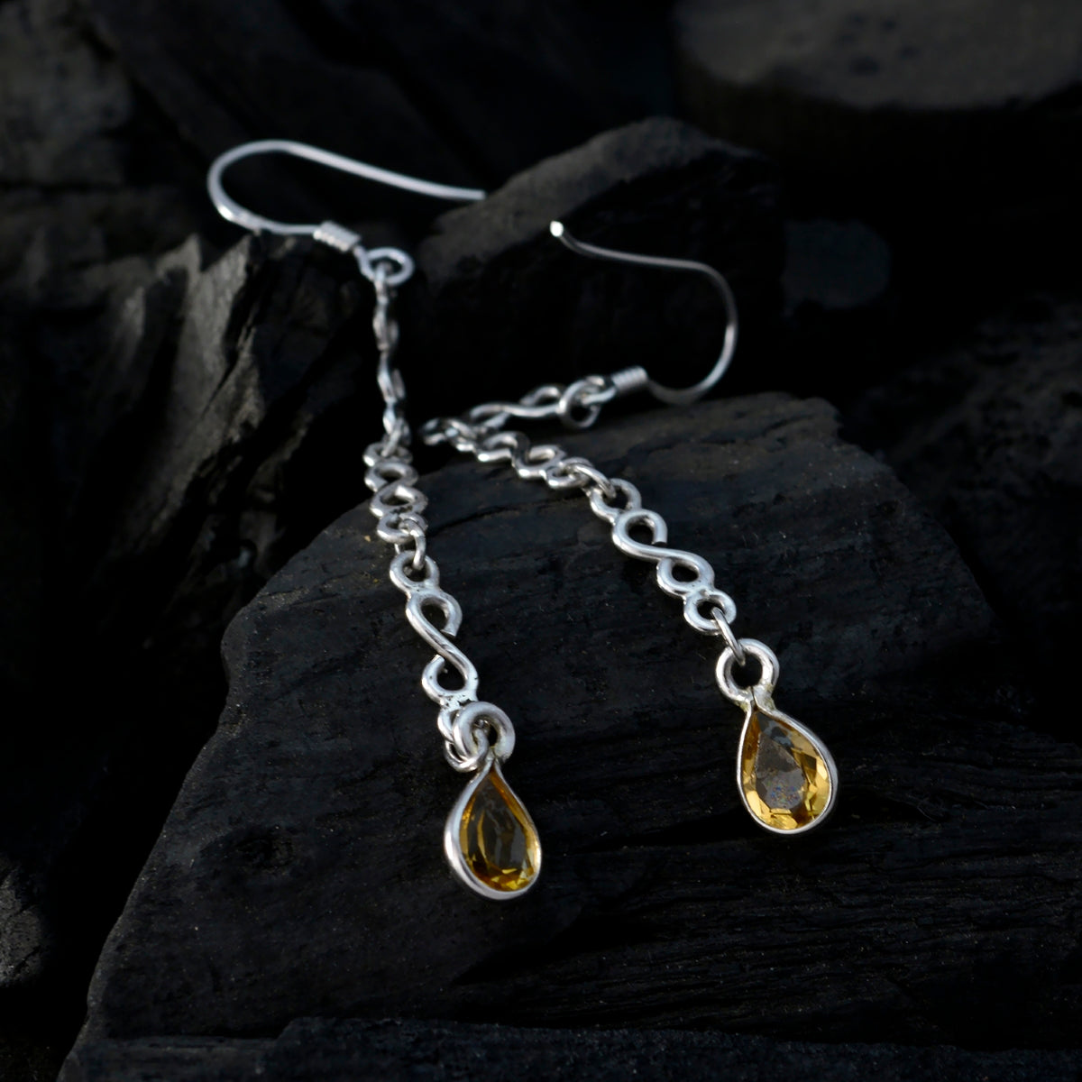 Citrine-Japanese-Paula-multiple-Dangle-Yellow-925-Silver-Earring
