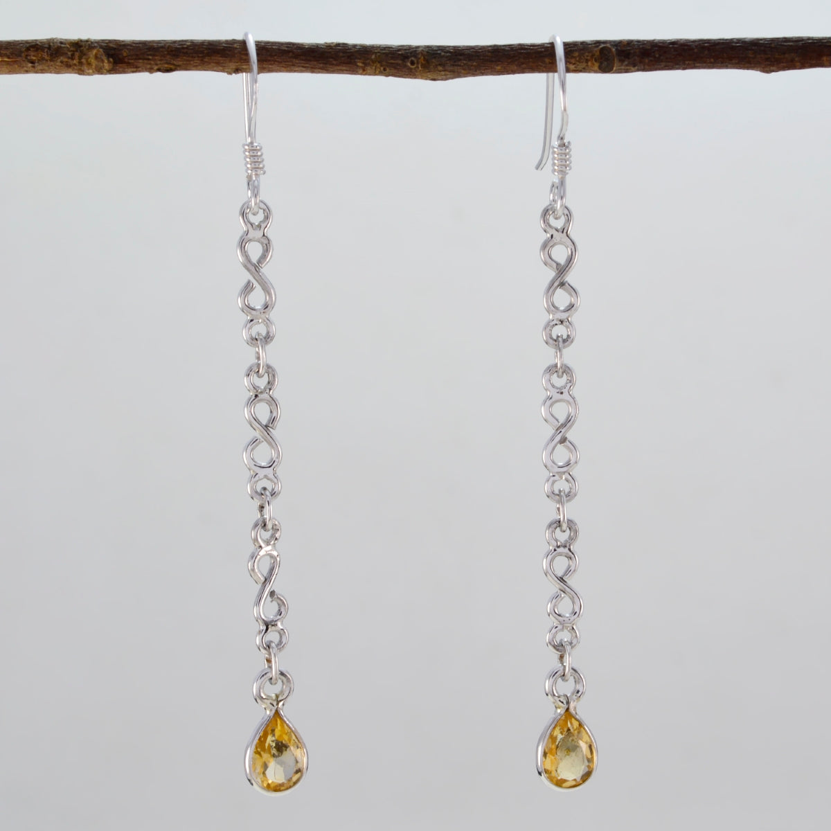 Citrine-Japanese-Paula-multiple-Dangle-Yellow-925-Silver-Earring