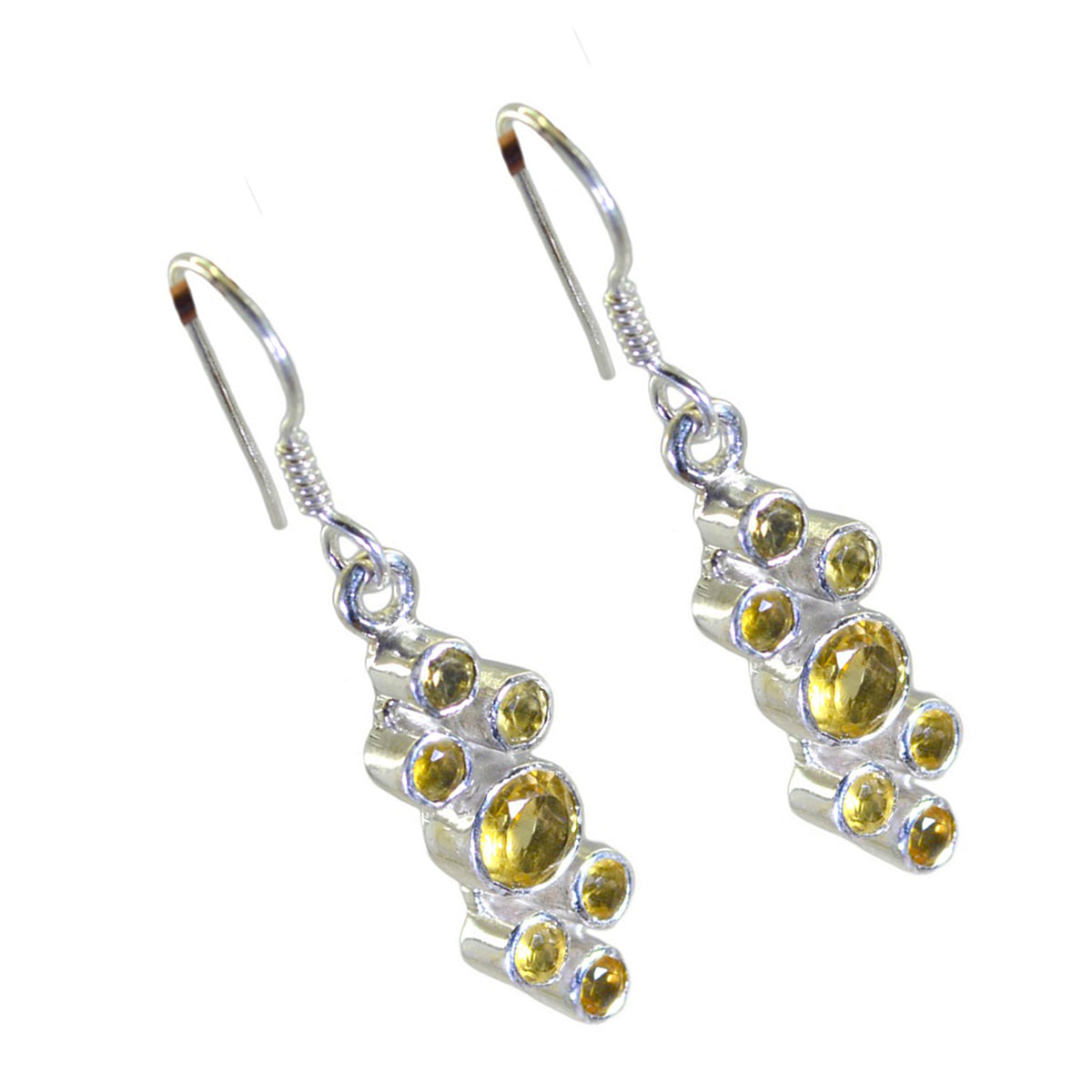 Citrine-Australian-Ellie-multiple-Dangle-Yellow-Silver-Earring