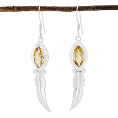 Citrine-Moroccan-Genesis-Solitaire-Dangle-Yellow-Silver-Earring