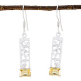 Citrine-American-Yan-Solitaire-Dangle-Yellow-Silver-Earring
