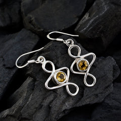 Citrine-Korean-Greta-Solitaire-Dangle-Yellow-Silver-Earring