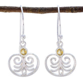 Citrine-Turkish-Hannah-Solitaire-Dangle-Yellow-Sterling-Silver-Earring