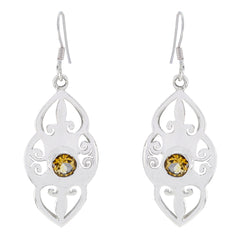 Citrine-German-Kennedy-Solitaire-Dangle-Yellow-Silver-Earring