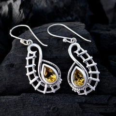 Citrin-African-Isla-Solitaire-Dangle-Yellow-925-Sterling-Silber-Ohrring
