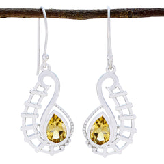 Citrin-African-Isla-Solitaire-Dangle-Yellow-925-Sterling-Silber-Ohrring