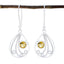 Citrine-Middle-Eastern-Lea-Solitaire-Dangle-Yellow-Silver-Earring