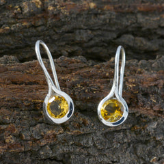 Citrine-African-Hazel-Solitaire-Dangle-Yellow-925-Silver-Earring