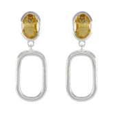 Citrine-Moroccan-Maya-Solitaire-Stud-Yellow-92.5-Silver-Earring