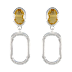 Citrine-Moroccan-Maya-Solitaire-Stud-Yellow-92.5-Silver-Earring