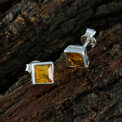 Citrine-Japanese-Nella-Solitaire-Stud-Yellow-Sterling-Silver-Earring