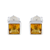 Citrine-Japanese-Nella-Solitaire-Stud-Yellow-Sterling-Silver-Earring
