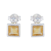 Citrine-Italian-Nova-Solitaire-Stud-Yellow-925-Silver-Earring