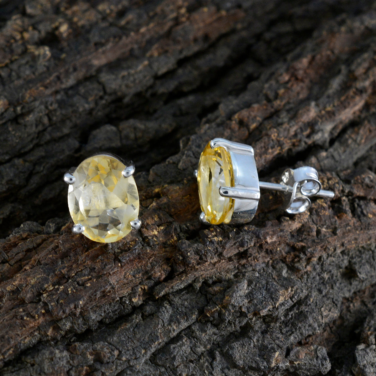 Citrine-Egyptian-Micaela-Solitaire-Stud-Yellow-Silver-Earring