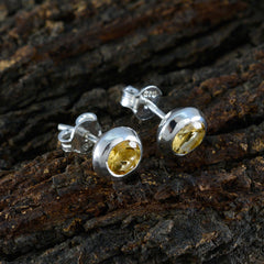 Citrine-German-Cecilia-Solitaire-Stud-Yellow-Silver-Earring