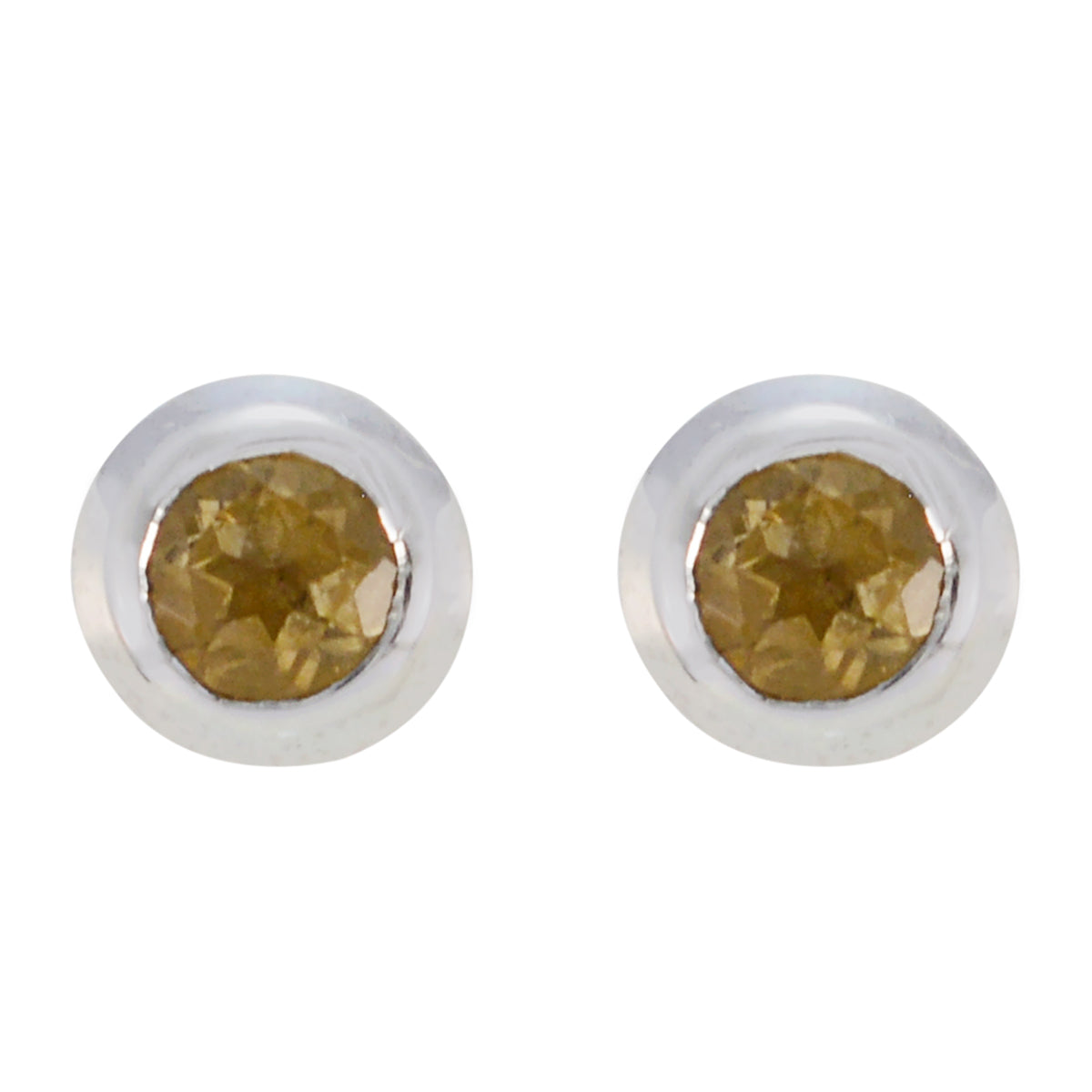 Citrine-German-Cecilia-Solitaire-Stud-Yellow-Silver-Earring