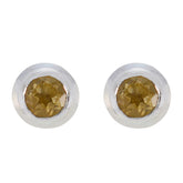 Citrine-German-Cecilia-Solitaire-Stud-Yellow-Silver-Earring