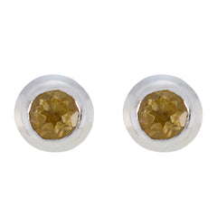 Citrine-German-Cecilia-Solitaire-Stud-Yellow-Silver-Earring