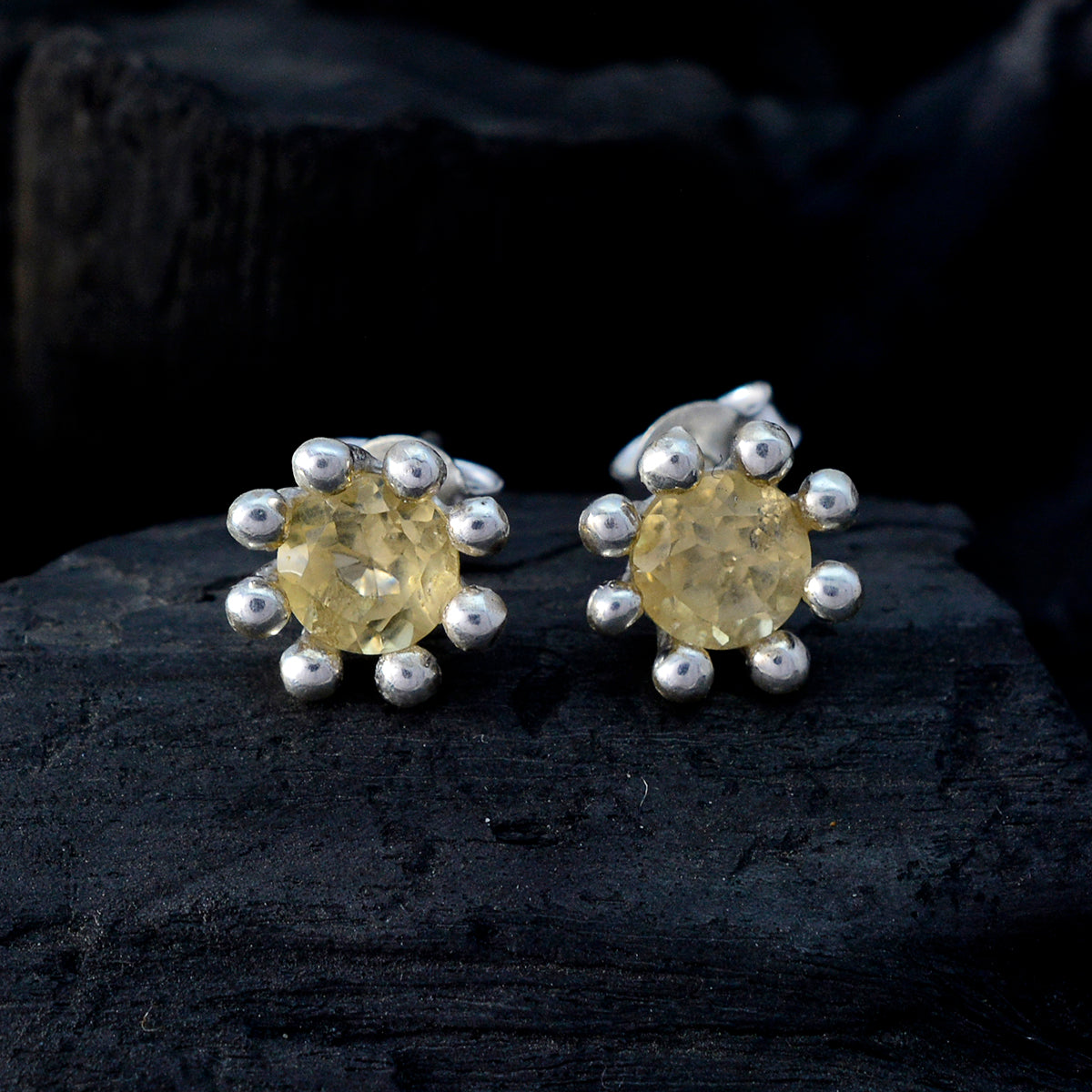 Citrine-Korean-Fernanda-Solitaire-Stud-Yellow-Sterling-Silver-Earring