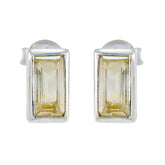 Citrine-Japanese-Grace-Solitaire-Stud-Yellow-92.5-Silver-Earring