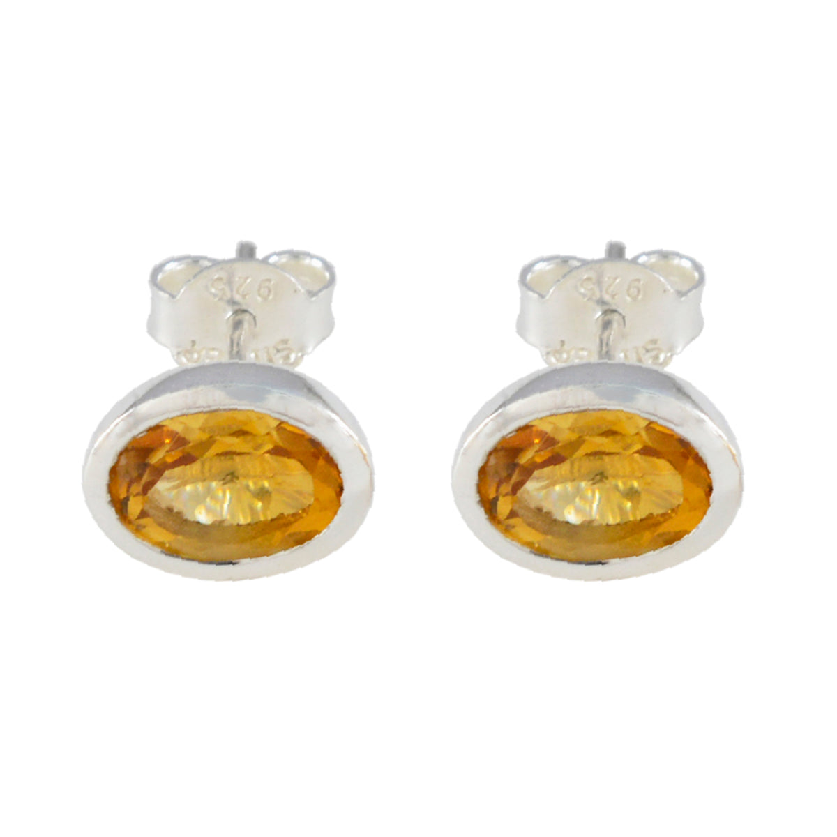 Citrine-Turkish-Hua-Solitaire-Stud-Yellow-Sterling-Silver-Earring
