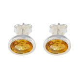 Citrine-Turkish-Hua-Solitaire-Stud-Yellow-Sterling-Silver-Earring