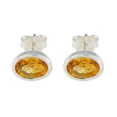 Citrine-Turkish-Hua-Solitaire-Stud-Yellow-Sterling-Silver-Earring