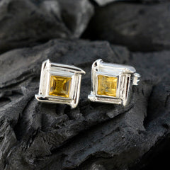 Citrine-American-Aiko-Solitaire-Stud-Yellow-925-Silver-Earring