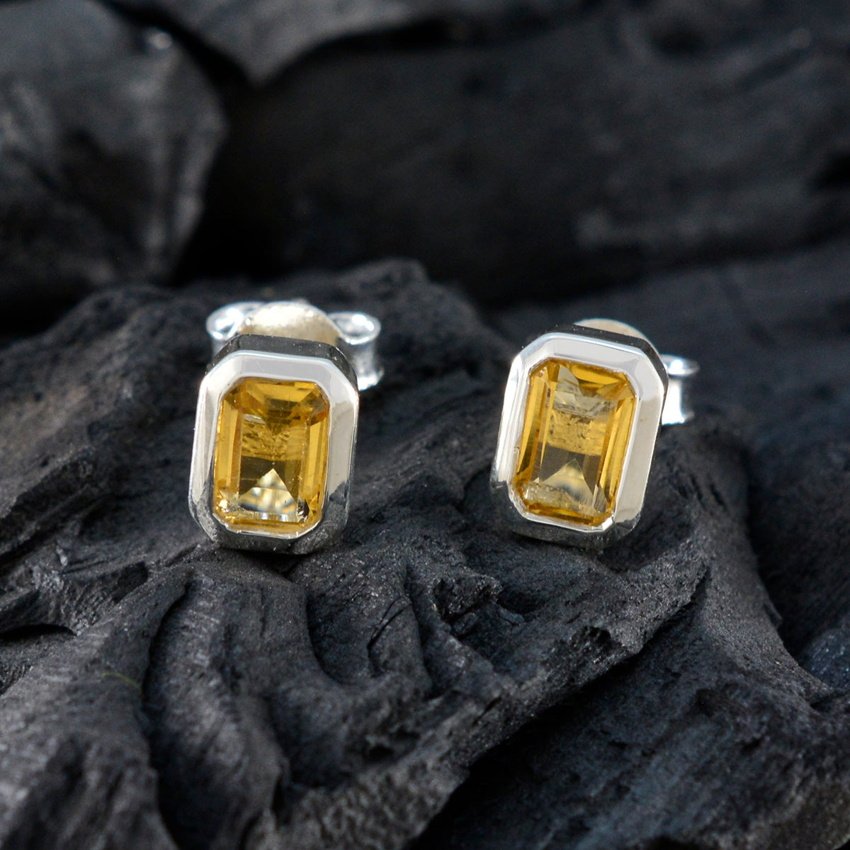 Citrine-Korean-Lucia-Solitaire-Stud-Yellow-925-Sterling-Silver-Earring