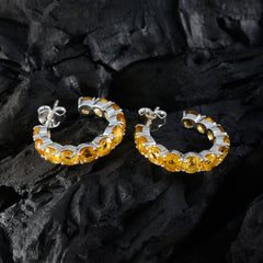 Citrine-African-Gabriela-multiple-Stud-Yellow-925-Silver-Earring