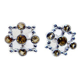 Citrine-Korean-Tereza-multiple-Stud-Yellow-92.5-Silver-Earring