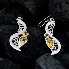Citrine-Mexican-Zoe-multiple-Dangle-Yellow-Silver-Earring