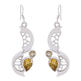 Citrine-Mexican-Zoe-multiple-Dangle-Yellow-Silver-Earring