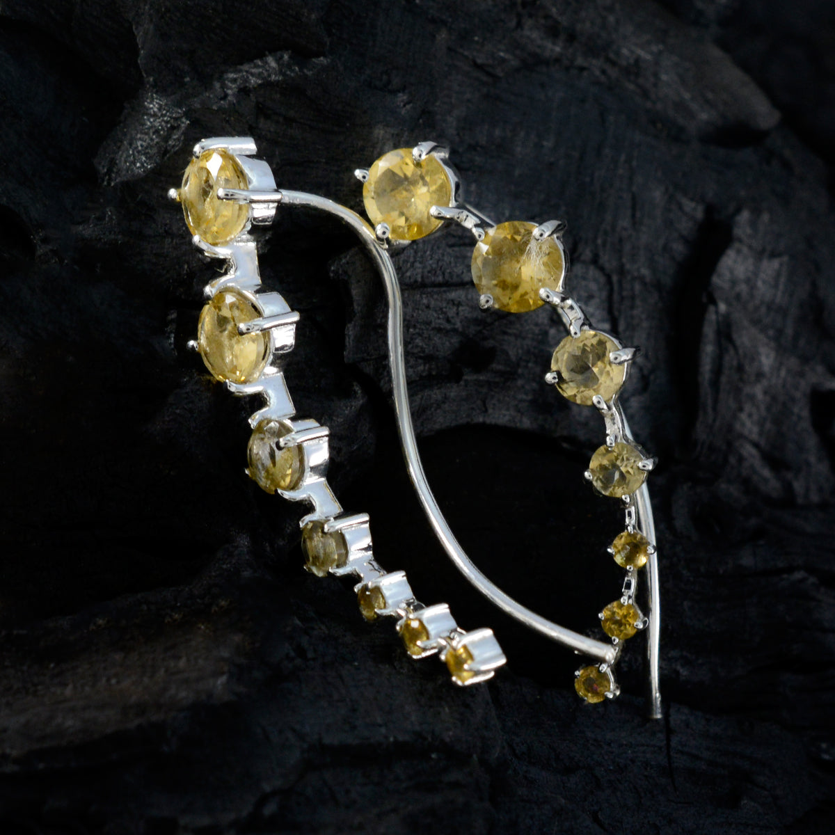 Citrine-Italian-Rina-multiple-EarCuff-Yellow-92.5-Silver-Earring
