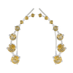 Citrine-Italian-Rina-multiple-EarCuff-Yellow-92.5-Silver-Earring