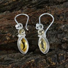 Citrine-French-Audrey-Toi-et-Moi-Dangle-Yellow-Silver-Earring