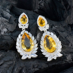Citrine-Indian-Araya-multiple-Stud-Yellow-Sterling-Silver-Earring