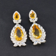Citrine-Indian-Araya-multiple-Stud-Yellow-Sterling-Silver-Earring