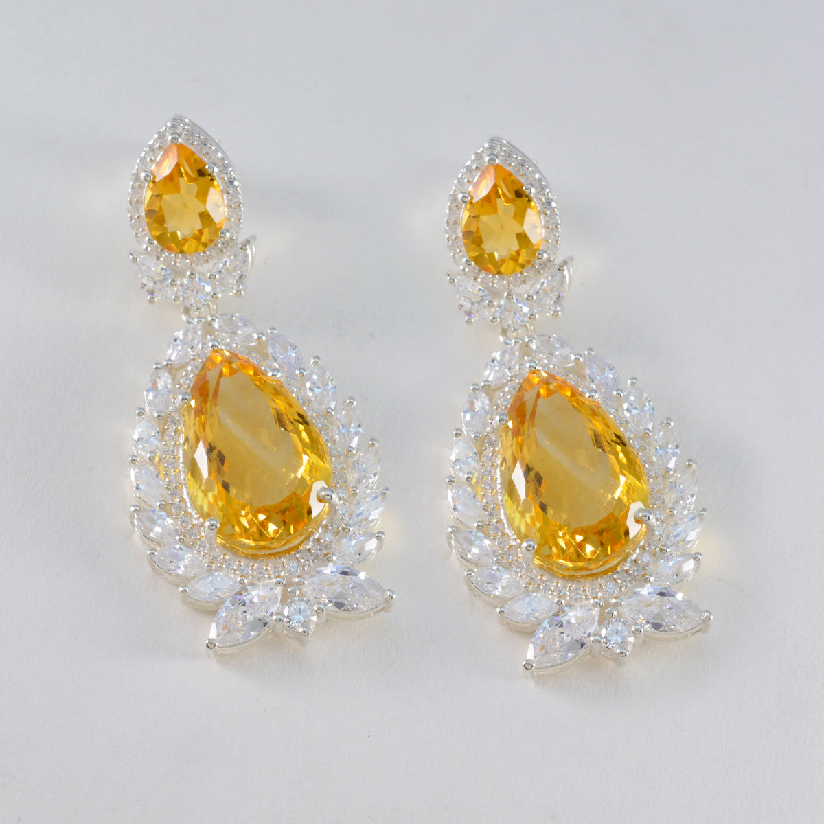 Citrine-Indian-Araya-multiple-Stud-Yellow-Sterling-Silver-Earring