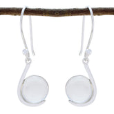 Crystal-Quartz-African-Eun-ji-Solitaire-Dangle-White-925-Silver-Earring
