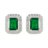 Emerald-CZ-Italian-Mariana-multiple-Stud-Green-925-Sterling-Silver-Earring