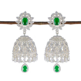Emerald-CZ-Indian-Dewi-multiple-Stud-Green-925-Sterling-Silver-Earring
