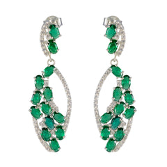 Emerald-CZ-Indian-Kristine-multiple-Stud-Green-Silver-Earring